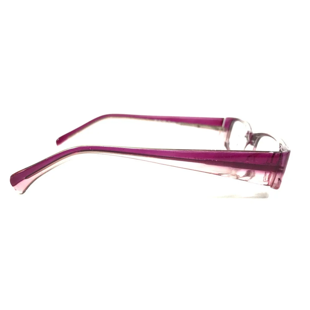 4U Eyeglasses Frames US55 Purple Clear Pink Rectangle Full Rim 46-15-130